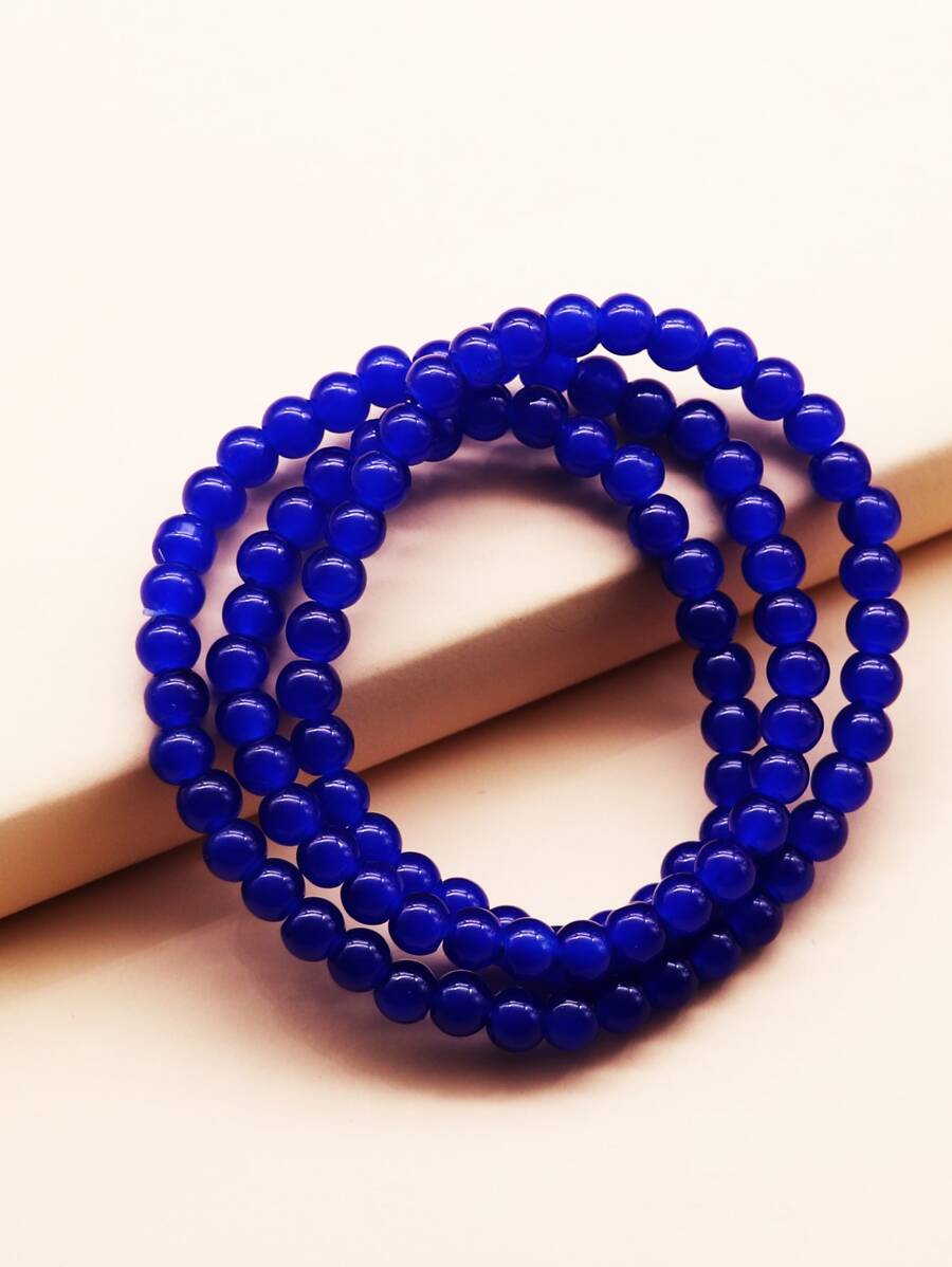 串珠分層手鏈 - 藏蓝色 - 查看 1