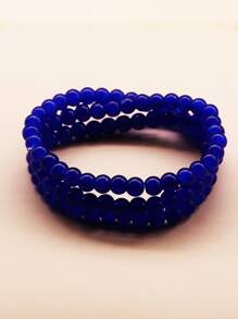串珠分層手鏈 - 藏蓝色 - 查看 2