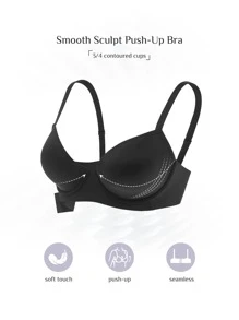 LUVLETTE Dream Curve Support+ T-Shirt Bra - Black - View 2