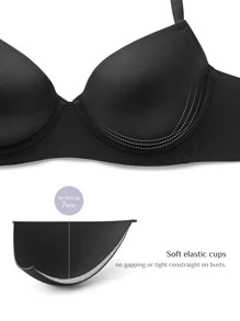 LUVLETTE Dream Curve Support+ T-Shirt Bra - Black - View 3