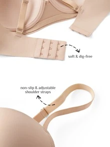 LUVLETTE Áo ngực đẩy lên Trơn tru - Màu be - Xem 4