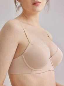 LUVLETTE Áo ngực đẩy lên Trơn tru - Màu be - Xem 8
