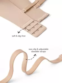 LUVLETTE Dream Curve Support+ Strapless Push-Up Lingerie As Outerwear Basic Half Bra - Apricot - View 5