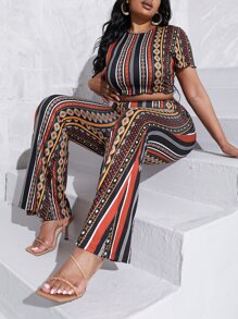 Slaydiva Bộ thời trang Plus Size Xù nhỏ Bộ lạc Boho - Nhiều màu - Xem 4