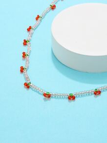 櫻桃裝飾串珠項鏈 - 彩色 - 查看 4