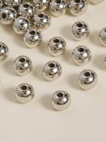 800 cái 4mm Hạt Trang sức Tự làm Phụ kiện - Bạc - Xem 2