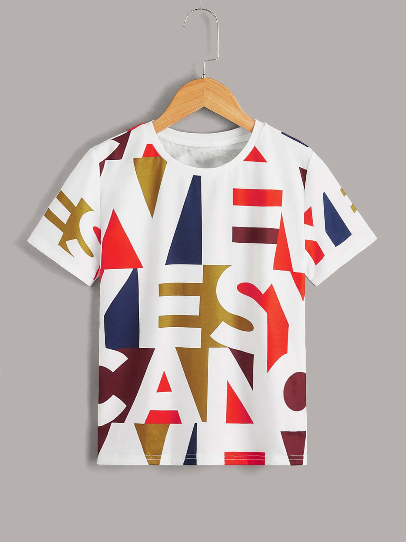 SHEIN Boys Letter Graphic Tee - Multicolor - View 1