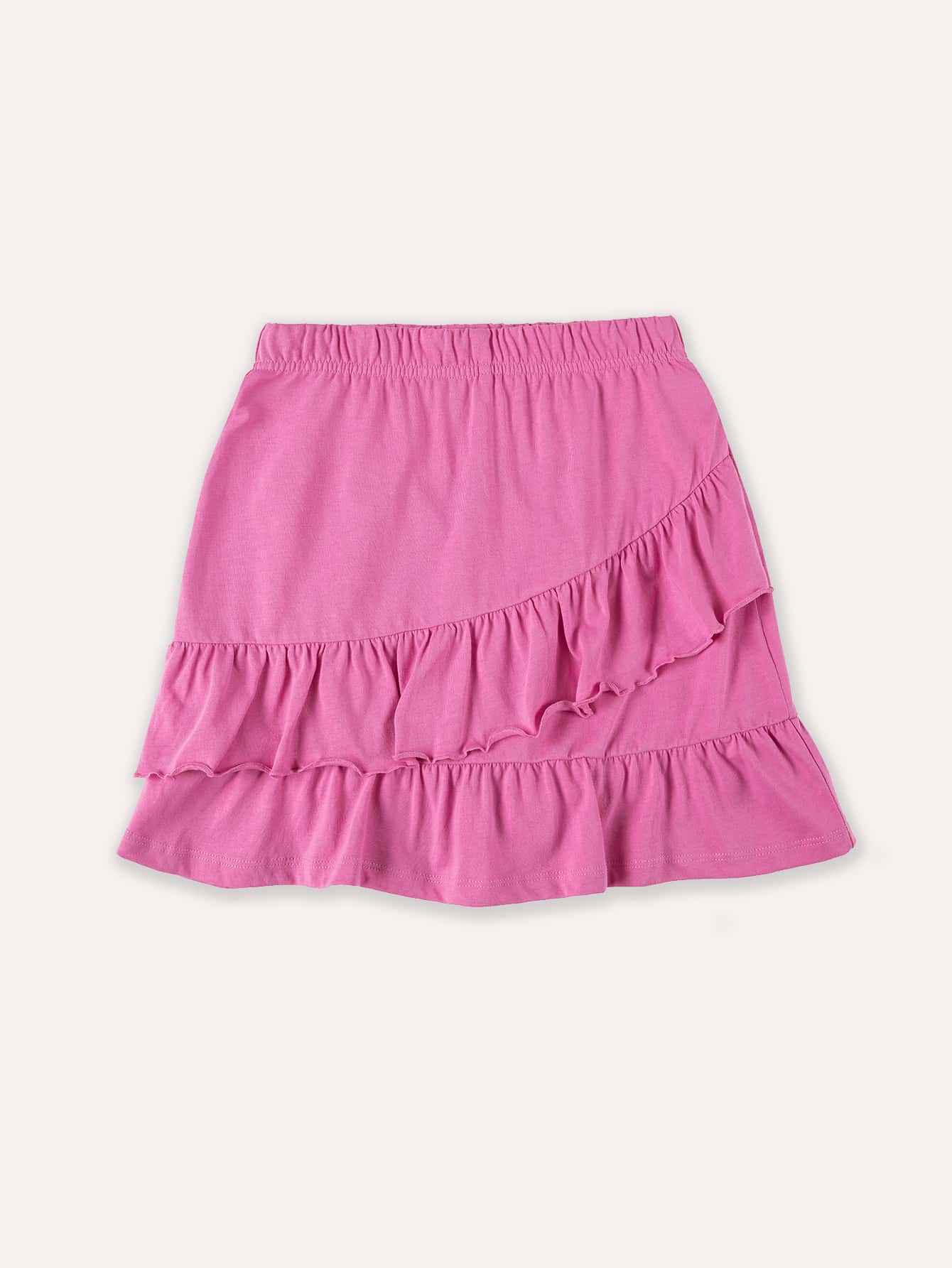 Minifalda informal cómoda de verano para niña interpolada - Rosa Fucsia - Ver 1