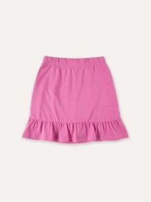 Minifalda informal cómoda de verano para niña interpolada - Rosa Fucsia - Ver 2