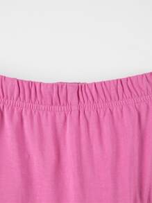 Minifalda informal cómoda de verano para niña interpolada - Rosa Fucsia - Ver 4