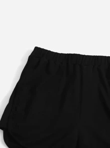 SHEIN Leap Crew Quần Short Gái màu trơn Thể thao - Nhiều màu - Xem 3