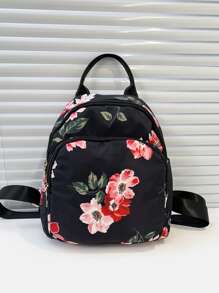 Floral Print Classic Backpack - Multicolor - View 1