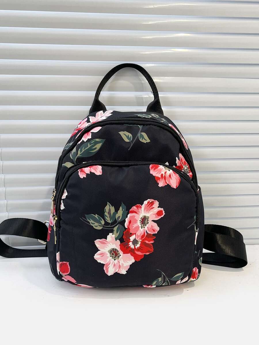 Floral Print Classic Backpack - Multicolor - View 1