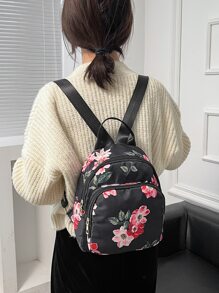 Floral Print Classic Backpack - Multicolor - View 5