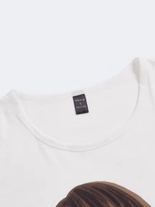 Byayyar Figure Graphic Top - White - View 3