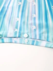 Toddler Girls 3pack Random Fish Scale Print Frill Trim Mermaid Tail Set - Purple - View 4