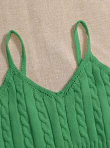 SHEIN Unity Top de tirantes tejido de cable - Verde - Ver 4