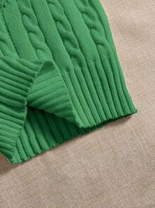 SHEIN Unity Top de tirantes tejido de cable - Verde - Ver 5