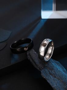 2 Miếng Nam Mô hình Âm & Dương Nhẫn Nhiều màu Thép không gỉ Đúng mốt Phổ biến nhất Đồ trang sức Qủa tặng Buổi tiệc - Nhiều màu - Xem 3