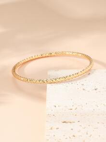 紋理質感金屬手鐲 - 金黃色 - 查看 2