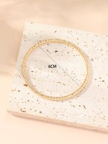 紋理質感金屬手鐲 - 金黃色 - 查看 3