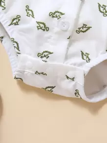 Souflis Souflis 男嬰恐龍印花前蝴蝶結襯衫連體衣和背帶短褲 - 彩色 - 查看 5