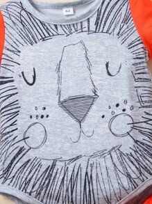 嬰兒2入組卡通圖案T恤連體衣 - 彩色 - 查看 4