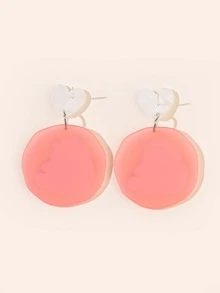 熊貓印花圓形耳墜 - 彩色 - 查看 2