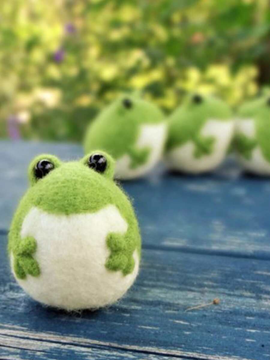 1pack Cartoon Frog DIY Felt Poke Kit SHEIN USA