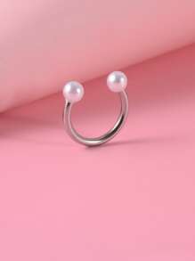 Ngọc Trai Giả Trang Trí Mũi Nhẫn Inox Thời Trang Punk Xuyên Hoàn Hảo Cho Nữ & Nam Cơ Thể Món Quà Trang Sức - Bạc - Xem 1