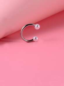 Ngọc Trai Giả Trang Trí Mũi Nhẫn Inox Thời Trang Punk Xuyên Hoàn Hảo Cho Nữ & Nam Cơ Thể Món Quà Trang Sức - Bạc - Xem 2