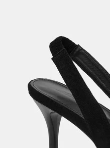 CUCCOO BASICS 女士鞋 简约优雅尖头黑色露跟细高跟鞋 夏季度假鞋 夏季促销 优雅高跟鞋 返校鞋 大学生鞋 圣诞节 秋季 新年 假期 - 黑色 - 查看 4