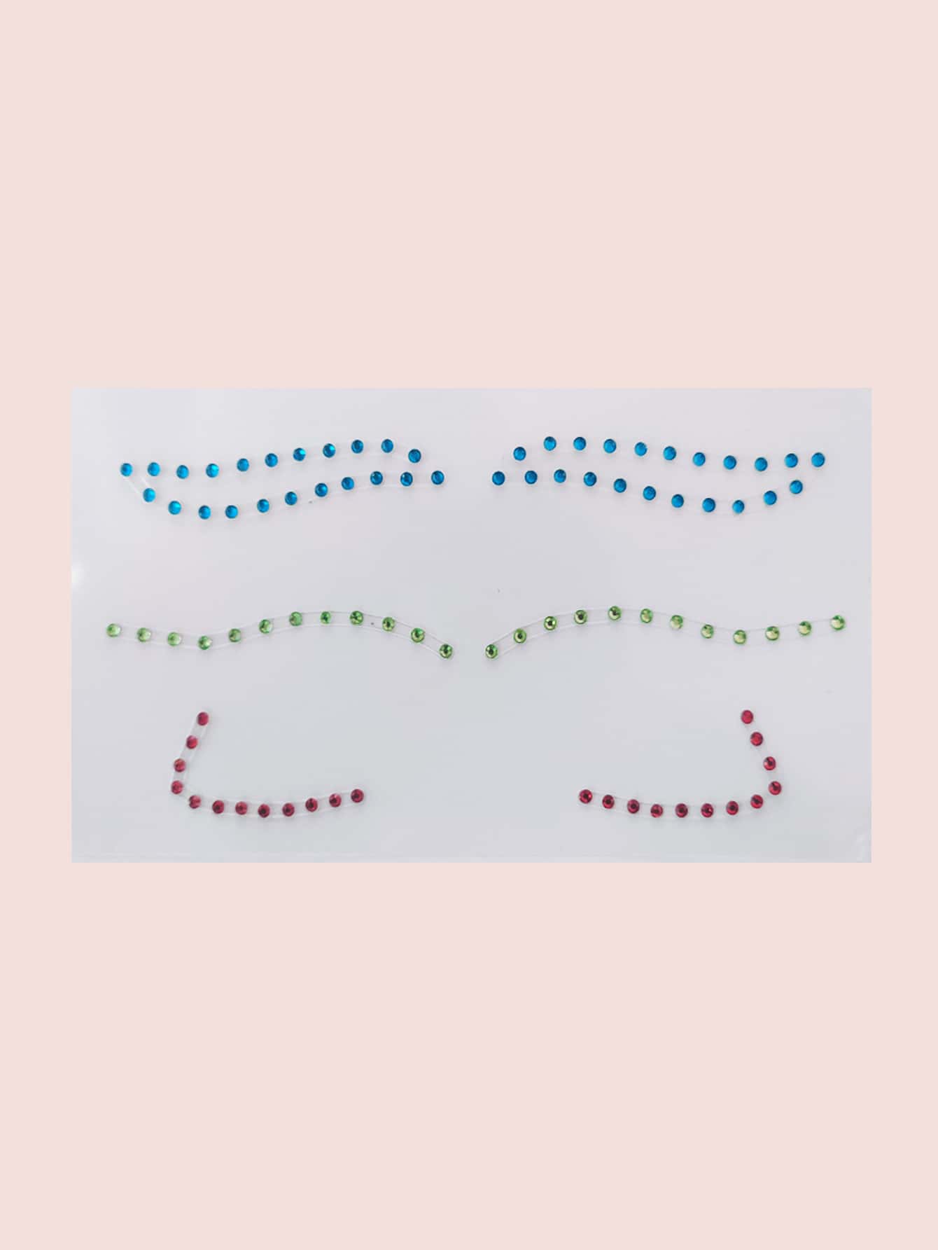 1sheet 큐빅 얼굴 타투 스티커 - 멀티컬러 - 보기 1