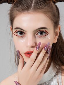 1sheet 큐빅 얼굴 타투 스티커 - 멀티컬러 - 보기 2