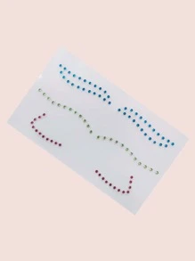 1sheet 큐빅 얼굴 타투 스티커 - 멀티컬러 - 보기 3