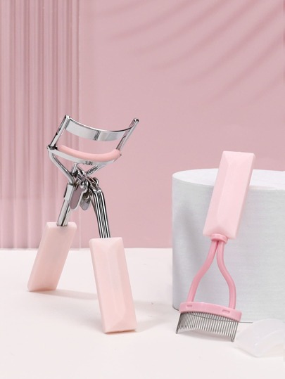 CIMACA 2pcs Women Eyelash Curler Set, Includes Eyelash Curler, Eyelash Comb, Makeup Tool, Eyelash Tool, For Beautiful And Natural Curly Lashes, Suitable For Travel, Women Gift, Holiday Gift,Makeup,Cheap,Room Decor,Vanity,Travel,Bedroom,Makeup Accessories,Eyelash Curler