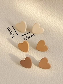 3 cặp/bộ Hoa tai Acrylic hình trái tim nhiều màu sắc dùng cho tiệc lễ hội dành cho bé gái Ngày lễ tình nhân, Mẹ, Mẹ, Ngày của Mẹ, Quà tặng - Lạc đà - Xem 3