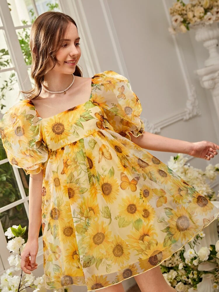 shein sunflower dress