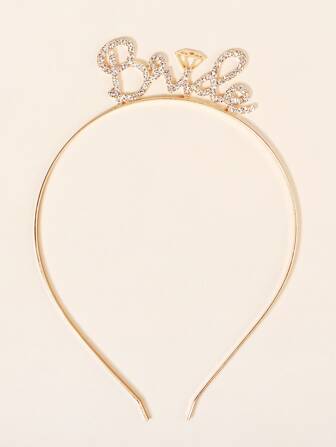 水鑽字母裝飾婚禮髮箍