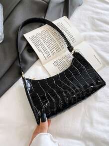 Yogodlns Túi đeo vai mùa hè mới cho phụ nữ Túi xách tay họa tiết ngựa vằn chất lượng cao Túi đeo nách bằng da PU họa tiết báo Túi tote đeo nách kiểu Pháp dành cho phụ nữ Túi xách da báo màu nâu Túi cầm tay Túi đeo vai bằng da PU cổ điển Đa năng Thường ngày - màu đen - Xem 2