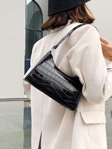 Yogodlns Túi đeo vai mùa hè mới cho phụ nữ Túi xách tay họa tiết ngựa vằn chất lượng cao Túi đeo nách bằng da PU họa tiết báo Túi tote đeo nách kiểu Pháp dành cho phụ nữ Túi xách da báo màu nâu Túi cầm tay Túi đeo vai bằng da PU cổ điển Đa năng Thường ngày - màu đen - Xem 6