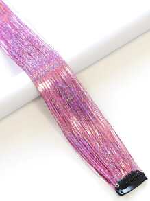 5pcs Sparkle Bling Hair Tinsel Clip In Glitter Synthetic Hair Extensions For Kids Girls Women Headdress Party Accessories - Multicolor - View 5