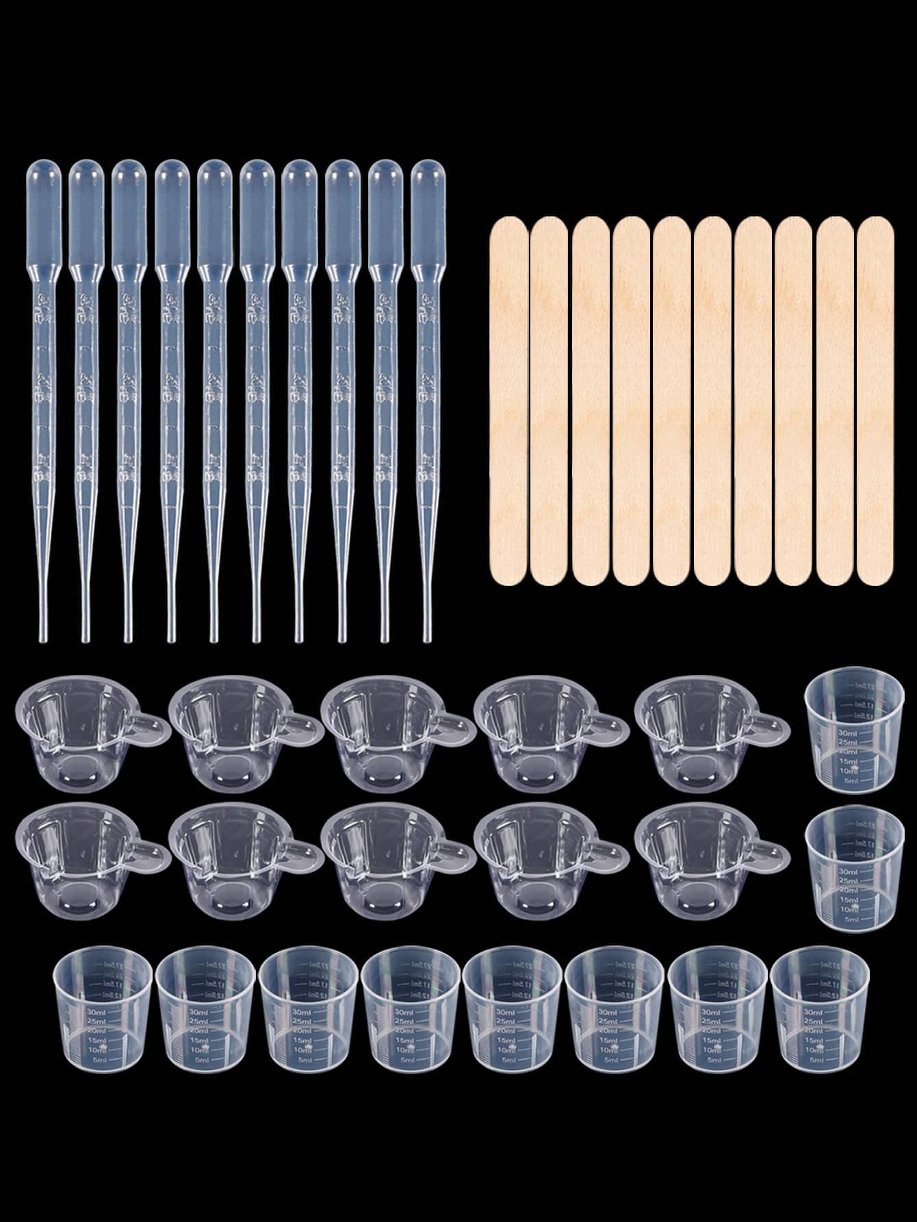 Set de 40 piezas de herramientas DIY, molde de plástico transparente para resina epoxi, juego de herramientas de molde de silicona para hacer manualidades con resina epoxi