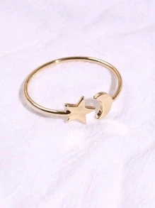 4pcs Moon & Star Design Napkin Ring - Gold - View 2