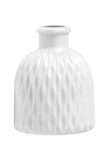 1 pieza Jarrón liso, jarrón blanco para decoración del hogar, decoración del hogar, jarrón de flores, centro de mesa, decoración de mesa - Blanco - Ver 1