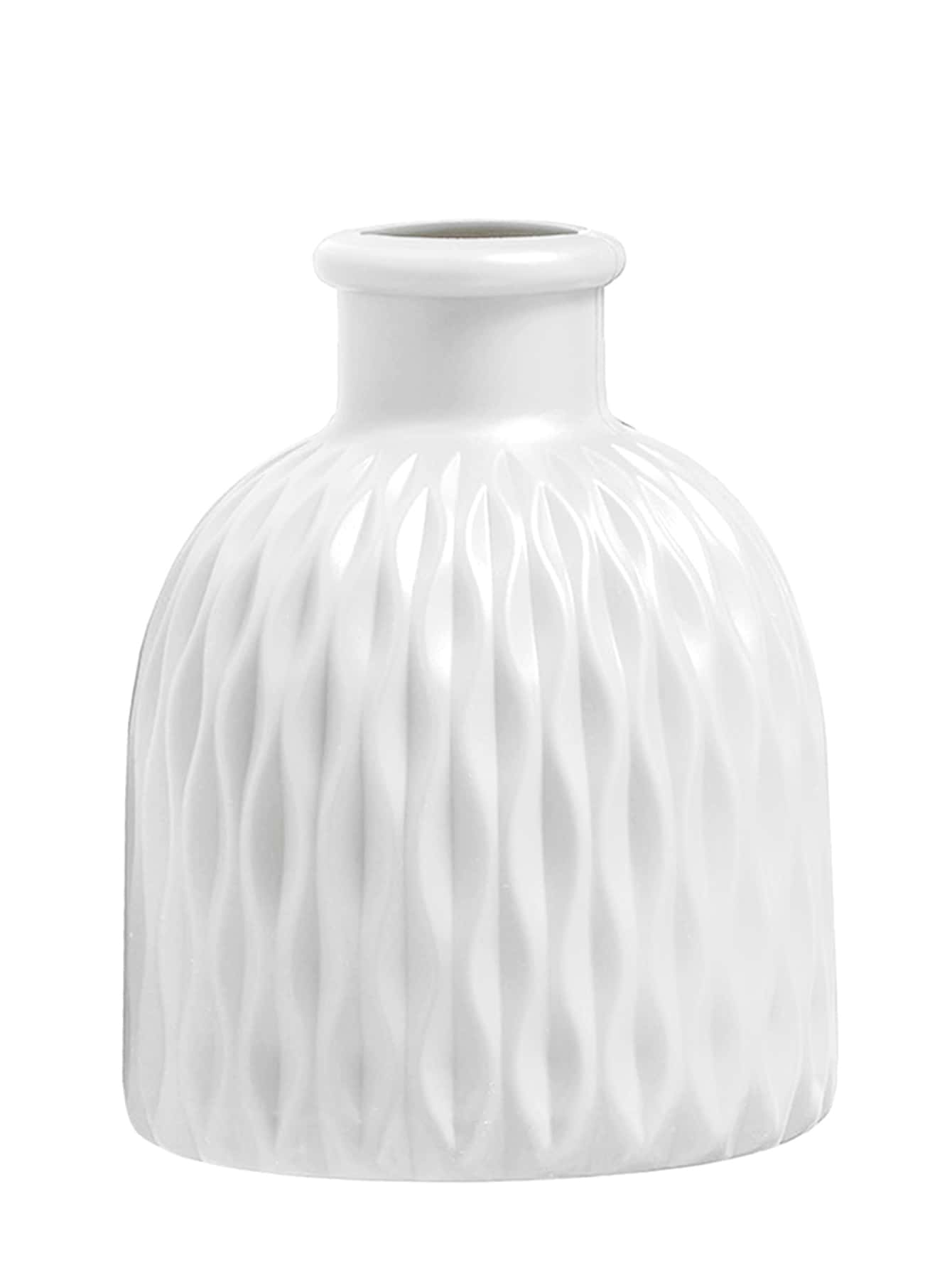 1 pieza Jarrón liso, jarrón blanco para decoración del hogar, decoración del hogar, jarrón de flores, centro de mesa, decoración de mesa - Blanco - Ver 1