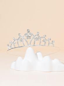 鑲嵌水晶簡約新娘髮飾，適用於婚禮派對頭飾 - 銀色 - 查看 1