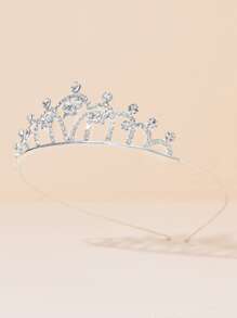 鑲嵌水晶簡約新娘髮飾，適用於婚禮派對頭飾 - 銀色 - 查看 3