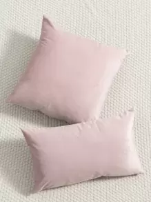 1pc Minimalist Cushion Cover Without Filler, Simple Pink Throw Pillow Case, For Sofa, Living Room - Baby Pink - View 1
