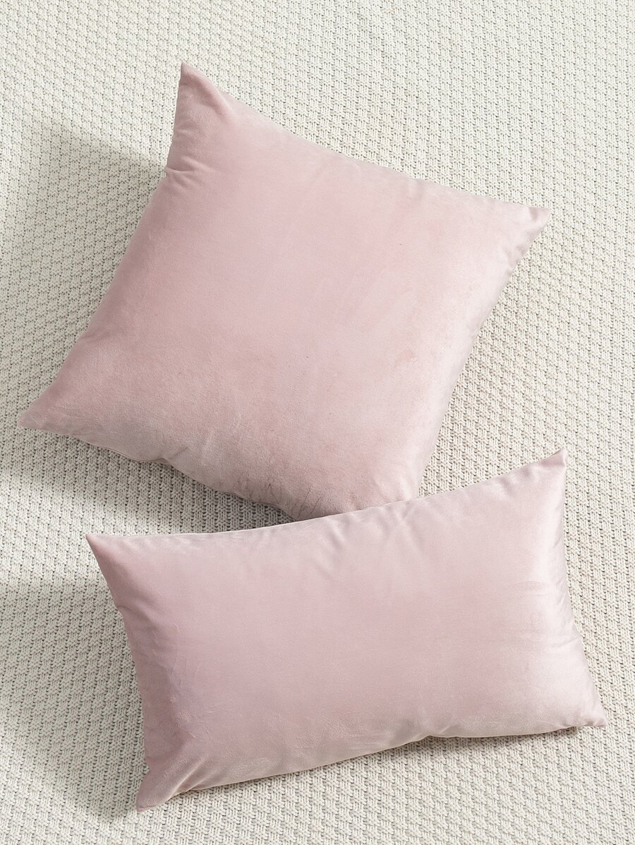 1pc Minimalist Cushion Cover Without Filler, Simple Pink Throw Pillow Case, For Sofa, Living Room - Baby Pink - View 1